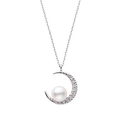 Ожерелье Платина Akoya Pearl Diamond Moon APVN185245PA [Vendome Aoyama] [Официальный]
