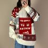 KOSY Autumn and Winter Christmas New Cute Sweater Color Block Design Long Sleeve Retro Harajuku Street Fashion Couple Loose Pullover
