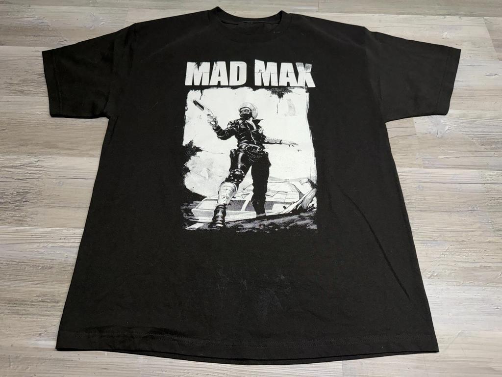 Mad Max T-Shirt Film Poster Tee 70s Action Retro Black Short Sleeve Mens Size L