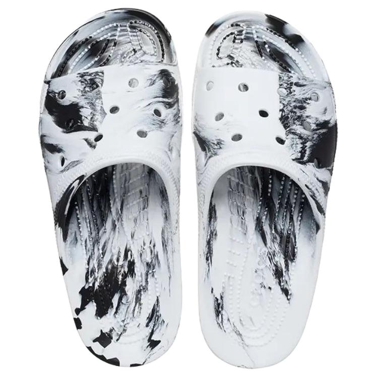 Crocs Классические удобные шлепанцы с открытым носком из ЭВА, сандалии-слайды против натирания, женские сандалии, черные, белые, 211832-066