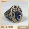 Кольцо из сплава Hecheng Vintage Flower: Смелая европейская и американская мода, женственное очарование