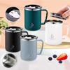 304 Stainless Steel Coffee Cup Mug With Lid Insulated Coffee Mug Double Wall Coffee Tumbler With Handle Heat-resistant Drinkware