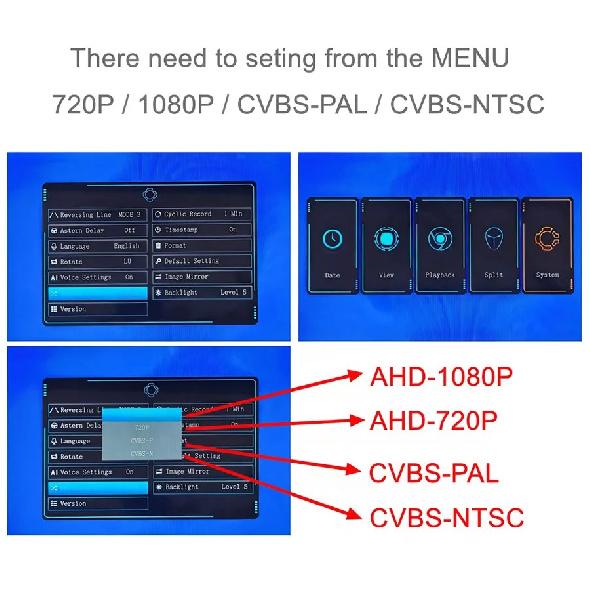 DIYKIT 1920x1080 2CH 9" AHD IPS Rear View Car Monitor IP68 Waterproof Starlight AHD Backup Car Camera Video Recording