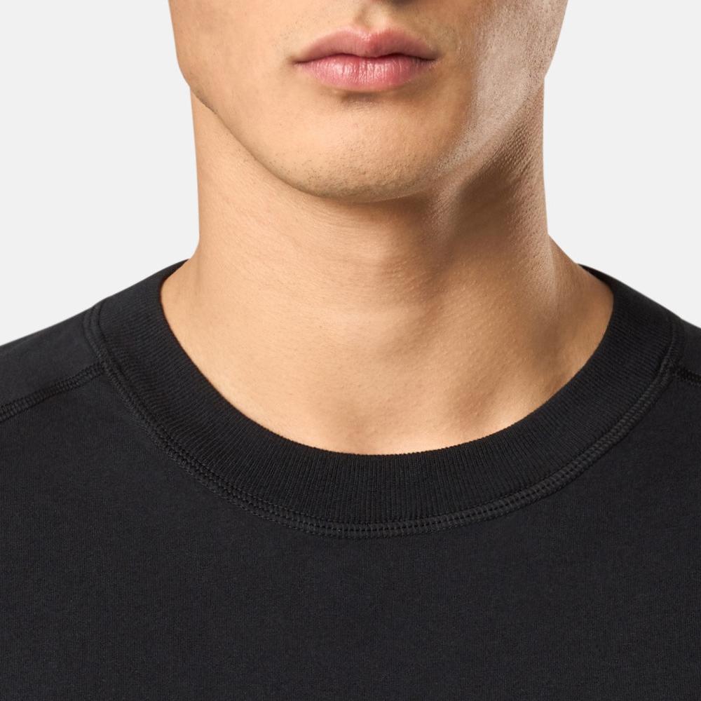 STONE ISLAND Мужская футболка с круглым вырезом, облегающего кроя, с длинными рукавами реглан, с надписью, черная K1S1521000-05S0082-V0029