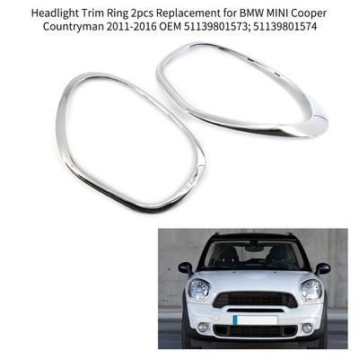 Кольцо накладки на фару, 2 шт., замена для BMW MINI Cooper Countryman 2011-2016 OEM 51139801573;