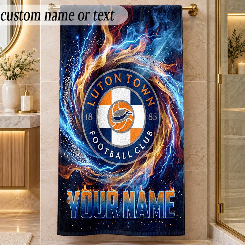 Beach TowelLuton Town Custom Name Text Personalized Soft Towel for Beach Pool Indoor Home Decor Gift