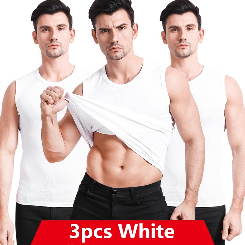 Мужская футболка без рукавов с широкими плечами, 3 шт., хлопковый жилет, топ, толстовка для фитнеса, нижнее белье для мальчиков, майка, майка