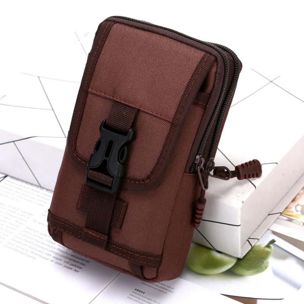 Double Layer Mobile Phone Bags Nylon Colth Phone Purse Belt Waist Bag Phone Accessories