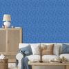 Wallpaper Geometric pattern blue, soft shapes 50x1000