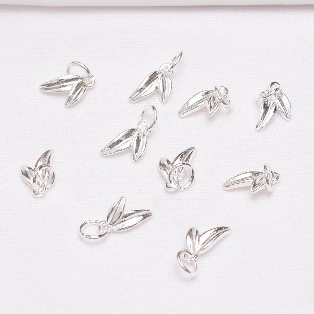 10 шт. Сохраняющий цвет Древний песок Золото Лист бамбука Маленькая подвеска С бусинами Сделай сам Ручной работы Плетеный шнур Браслет Ожерелье Аксессуары Подвеска из бамбука