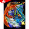 Алмазная картина Полный круглый Прибытие Мультфильм Кристалл Вышивка Дракон Домашнее украшение