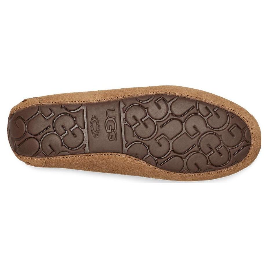 UGG Кожаные туфли на плоской подошве с бантом Pom Pom женские туфли на плоской подошве каштаново-коричневые 1138651-CHE