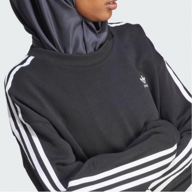 adidas Женская толстовка с 3 полосками, черная, женская уличная одежда IR5522