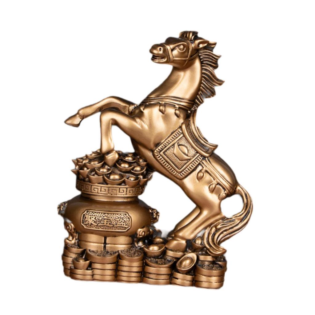 Artistic Resin Horse Statue Figurine Modern Feng Shui Sculpture Decoration for Table Desk Home Gift