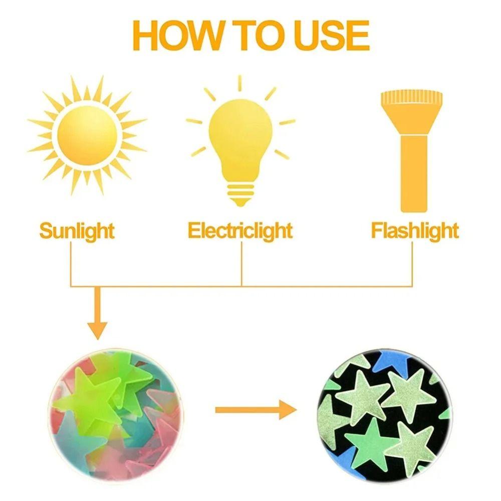 100 шт./компл. светящиеся в темноте наклейки на стену для детской комнаты