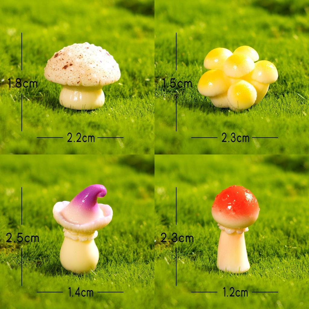 Artistic Resin Mushroom Figures For Fairy Garden Craft Home Decor Gift For Hobbyists
