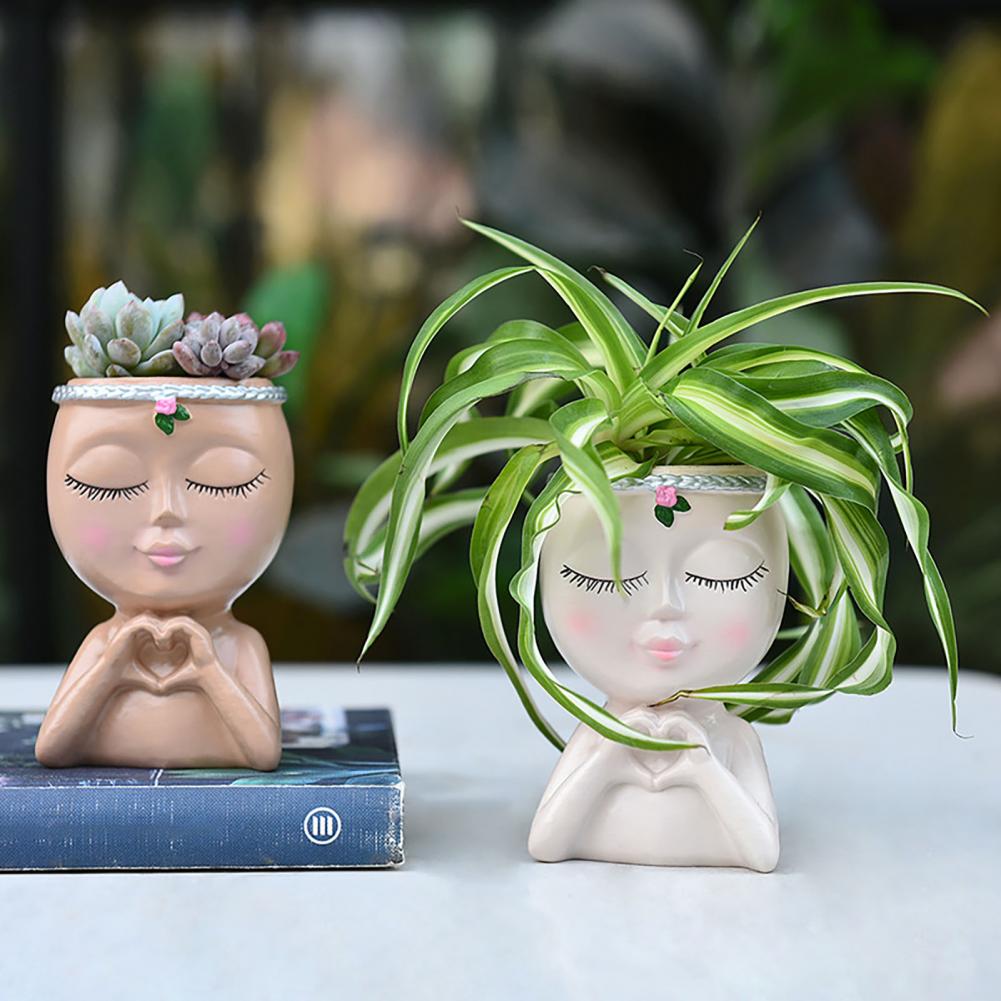 Face Vase Decor Women Style Vase Boho Feminist Face Flower Pot Vase Set for Succulents Modern Nordic Style Decorative