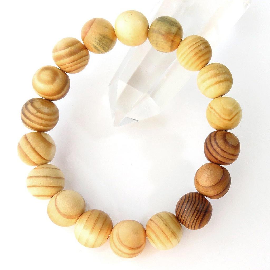 Гора Коя Рикубоку с деревянным миром Буддийская молитва Натуральный энергетический камень [ЗОЛОТОЙ КАМЕНЬ] Браслет, 13 мм, Коробка, Наследие, Бусины, Камень,