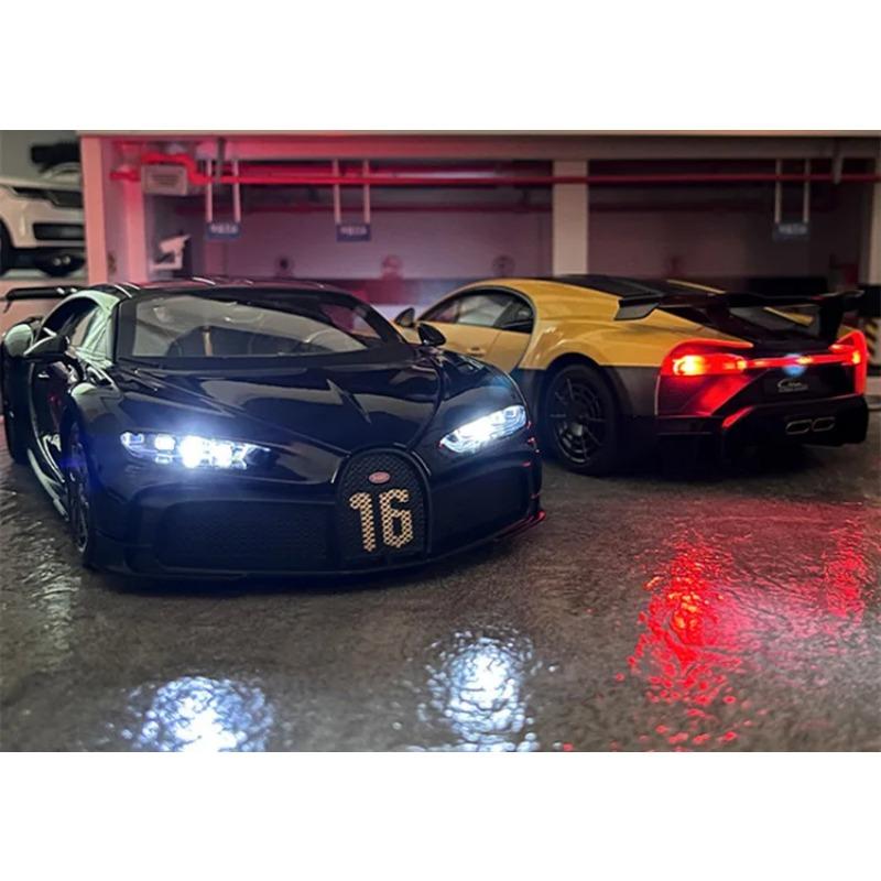 1/18 Bugatti Chiron PUR SPORT Alloy Sports Model Diecasts Metal Racing Super Car Model Simulation Sound and Light Kids Toys Gift