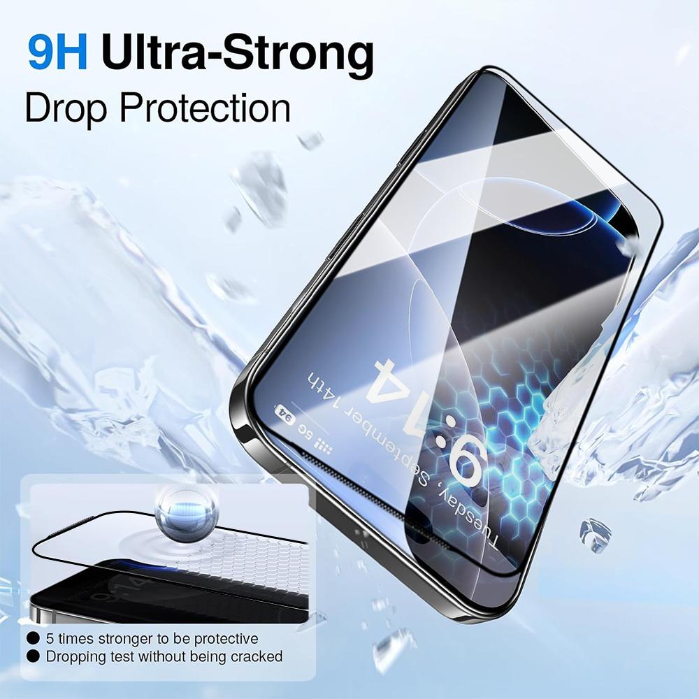 1/3 шт. Легко устанавливаемое закаленное стекло для IPhone 17 Pro Max 17 Air Антишпионское/HD Clear Защитная пленка для экрана Удаление пыли Быстрое нанесение Коробка