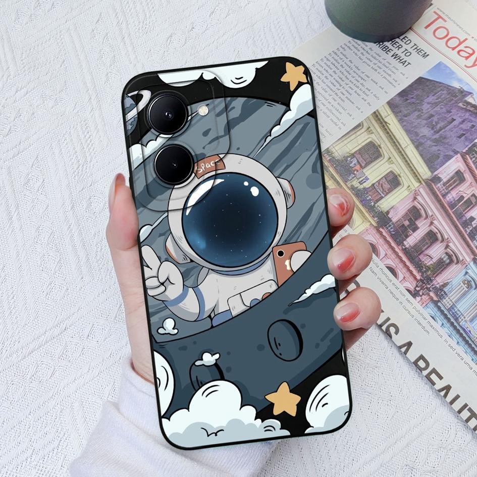 Чехол для Realme C11 C12 C15 C17 C20 C30 C33 C35 C55, роскошный матовый астронавт, жидкий силикон, мягкая задняя крышка для OPPO Realme GT Coque Fundas, бампер