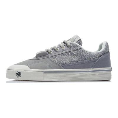 Li Ning Steven Harrington X Canvas Suede Удобные Универсальные Нескользящие Амортизирующие Прочные Низкие Кроссовки Для Скейтбординга Мужские Кроссовки Белоснежно-Серые AECR105-2