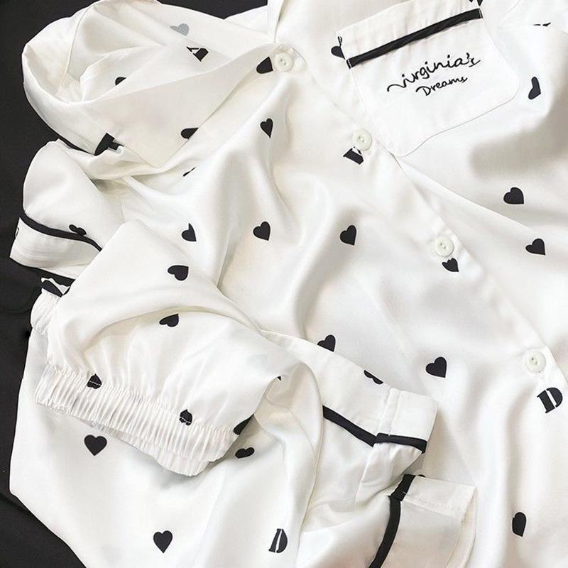 2024 Women's Short Sleeve Ice Silk Pajamas - Summer Thin Loose Fit Homewear Suit