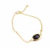 [G9342] - Gold Plated Bracelet 'Linda' Black