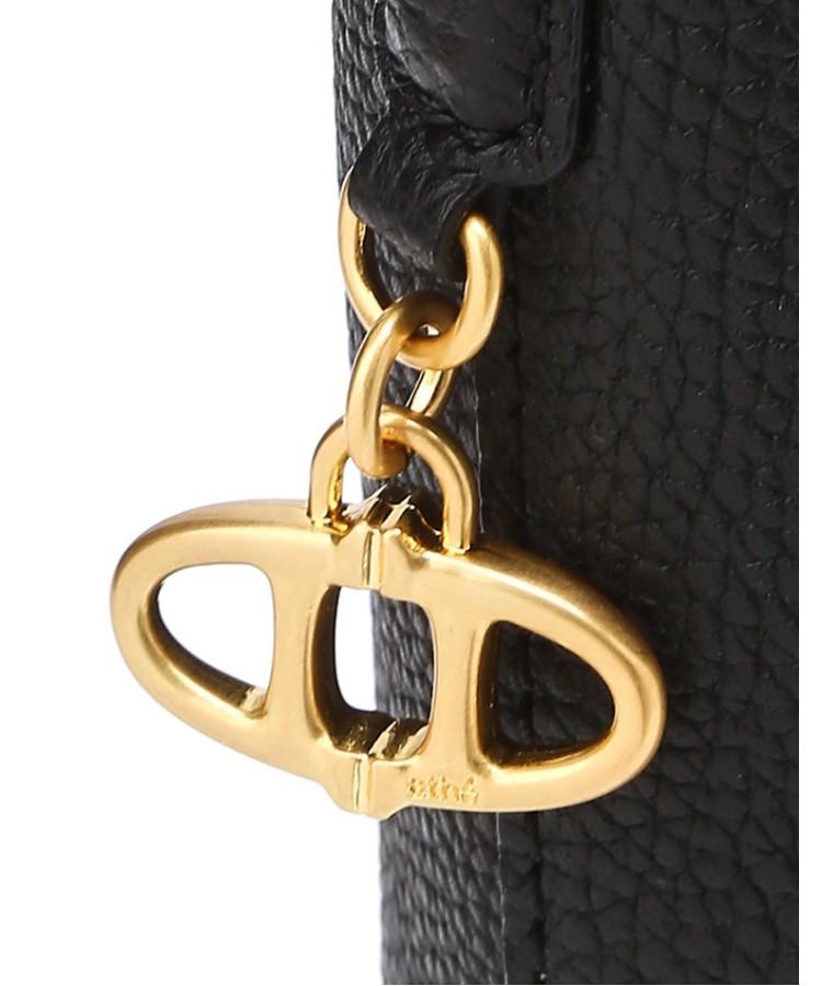 Athe Vanessabruno [Panier] Black Leather Panier Bucket Bag S Aaba6E205Bk