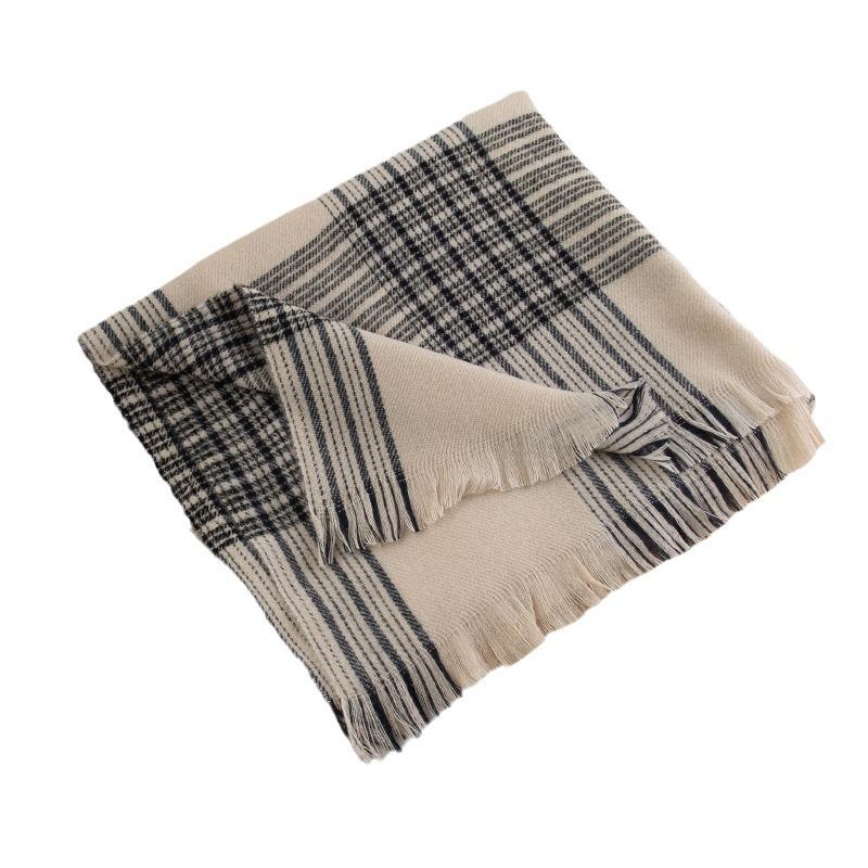 Elegant Temperament Scarf for Women Fashionable Commuter Imitation Cashmere Scarf Plaid Warm Shawl Neck Protector Cold Protection Scarf