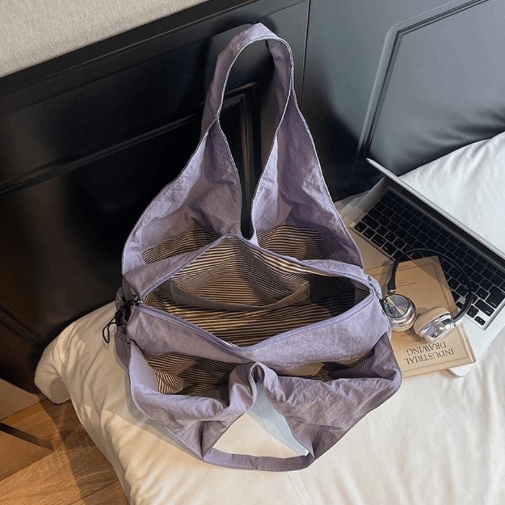 Pleated Large Capacity Shoulder Bag Lightweight Top Handle Bag Students