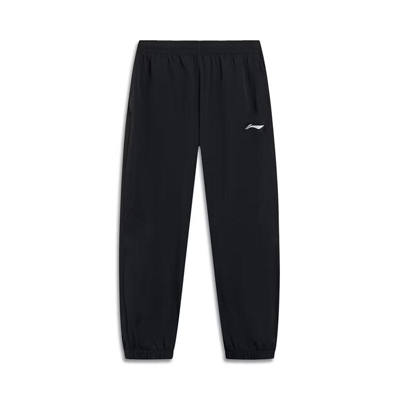 Li-Ning Однотонный свитер с коротким рукавом и быстросохнущий повседневный спортивный комплект с манжетами, мужские комплекты, черный YTST079-1+AYKT415-1
