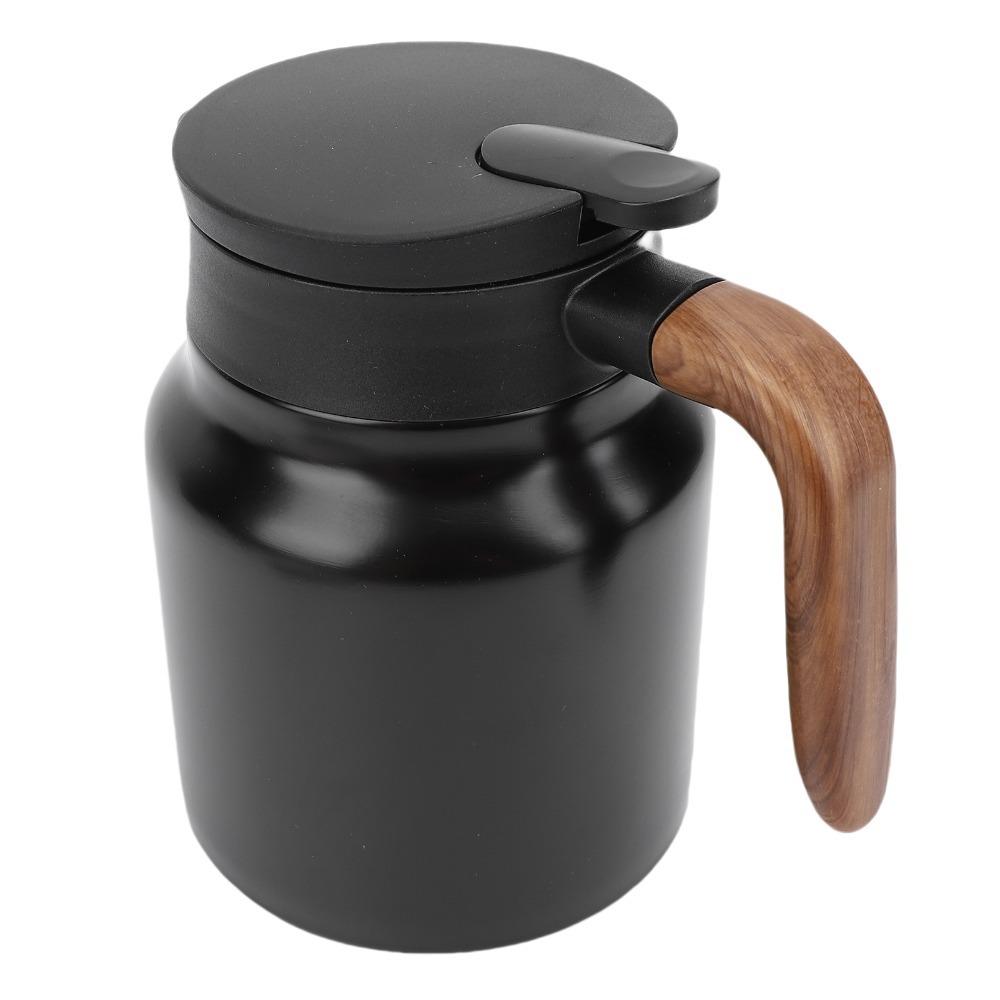 1000ml Capacity Vacuum Insulated Tea Pot Built-in Filter Thermal Beverage Pitcher Office Use