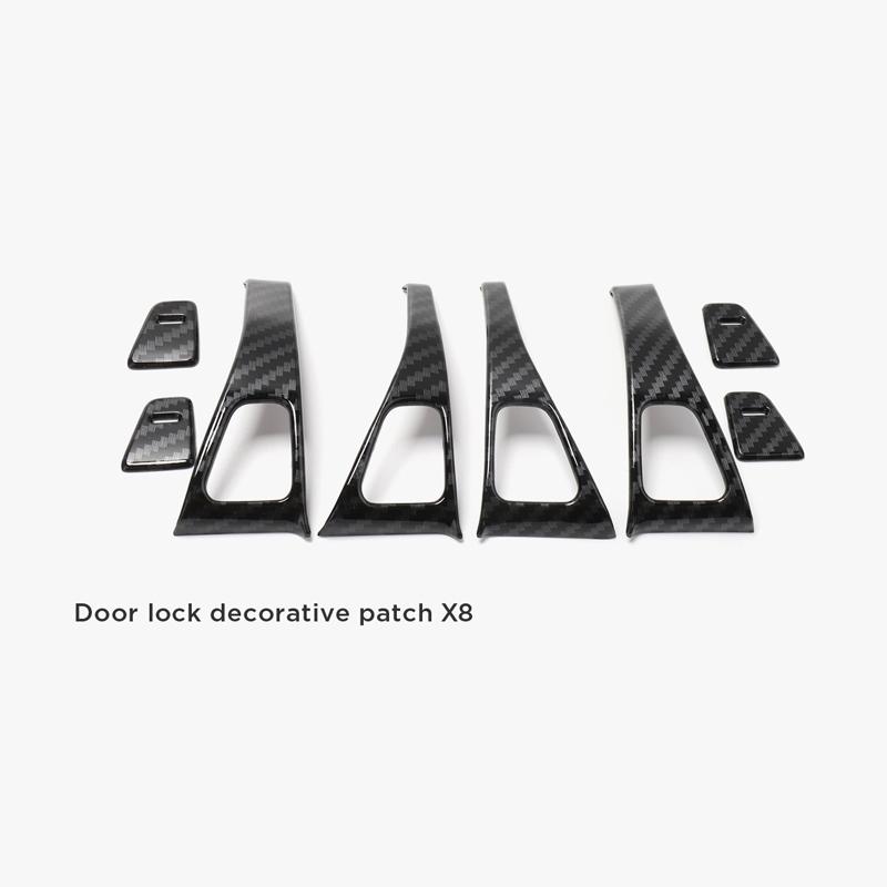 Интерьерные автомобильные аксессуары для Tesla Model 3 Model Y 2017-2020 ABS автомобильный дверной замок, кнопка подъема окна, декоративная нашивка