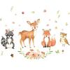 Cartoon Animals Wall Stickers Children Rooms Fawn Fox Kids Wall Stickers Decals Wallpaper for Kids Room Baby Room Decoration