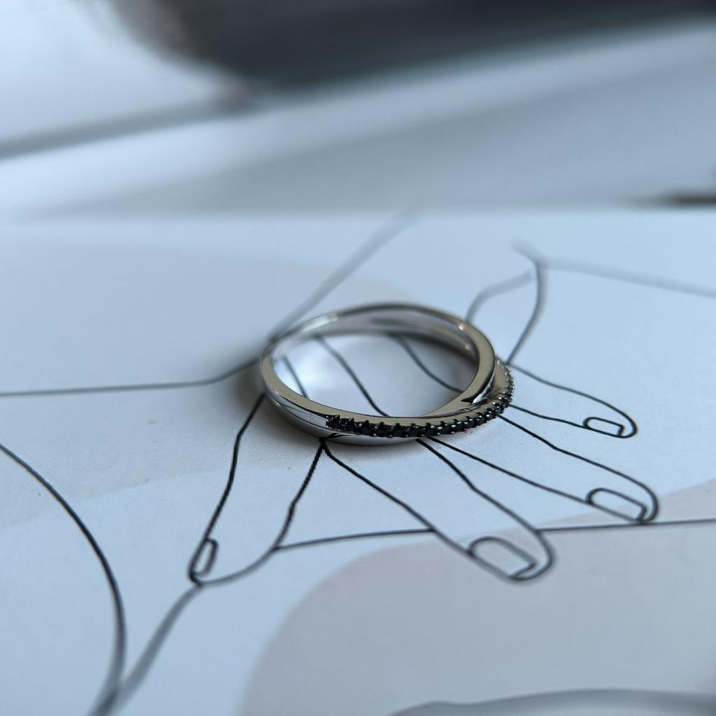 Silver Ring with Cubic Zirconia, Product Weight 1.95 G (2187448)