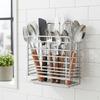 Kitchen Utensil Holder Organizer Compact Practical Storage Basket Wall Mountable Cutlery Flatware