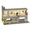 War Scene WW2 Dilapidated House Model Bricks for Children Assemble Decorate Model Building Kits Education Toys
