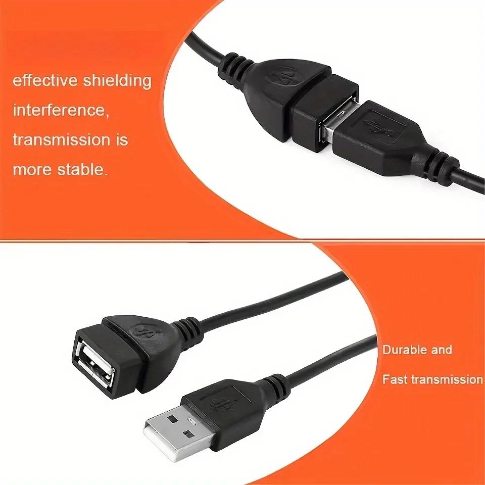0,9 м USB 2.0 A Папа на A Маму Кабель-удлинитель для синхронизации данных Черный Зарядное устройство Кабель-удлинитель USB A для ПК Ноутбука Клавиатуры