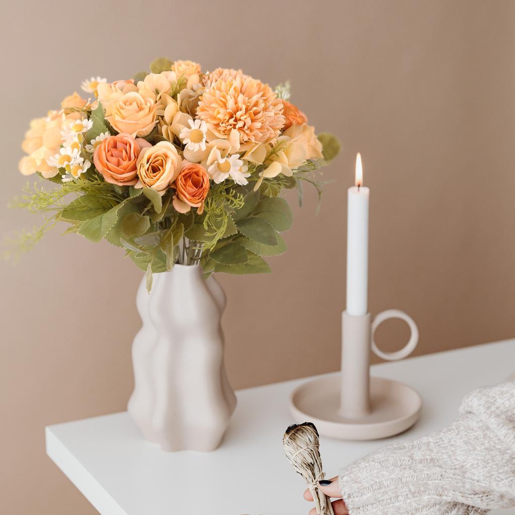 4 шт. поддельные гортензии розы искусственный шелковый букет ромашек осенние украшения для кухни, дома, сада, стола, центральные детали, декор