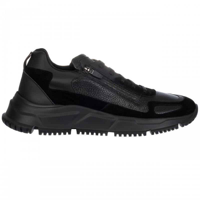 Iceberg Italian leather sneakers new total black - Size: 44