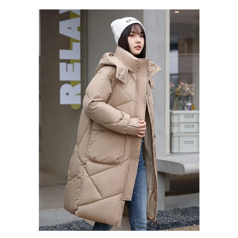 Утолщенная хлопковая куртка, длинное пальто, зимняя новая стильная женская хлопковая куртка, корейская версия, свободная хлопковая куртка