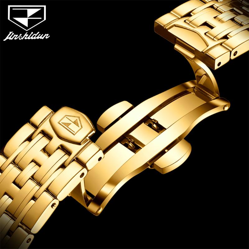 JINSHIDUN Новые деловые и развлекательные мужские часы полностью автоматические механические часы Pixiu Hollow Tourbillon модные трендовые высококачественные мужские часы