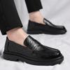 Fashion 2024 Leather Mens Stylish Loafers High Quality Men Casual Shoes Male Comfortable Business Footwear Classic Mens Slip On Shoes