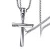 Titanium Steel Outdoor Baseball Cross Necklace Stainless Steel Baseball Pendant Men'S Accessories
