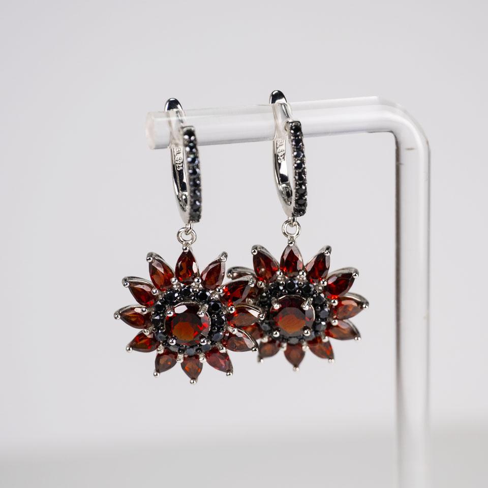 Ювелирные наборы из 100% натурального граната, серьги-застежки из стерлингового серебра 925 пробы, ювелирные изделия из настоящего драгоценного камня, изысканные ювелирные изделия для женщин