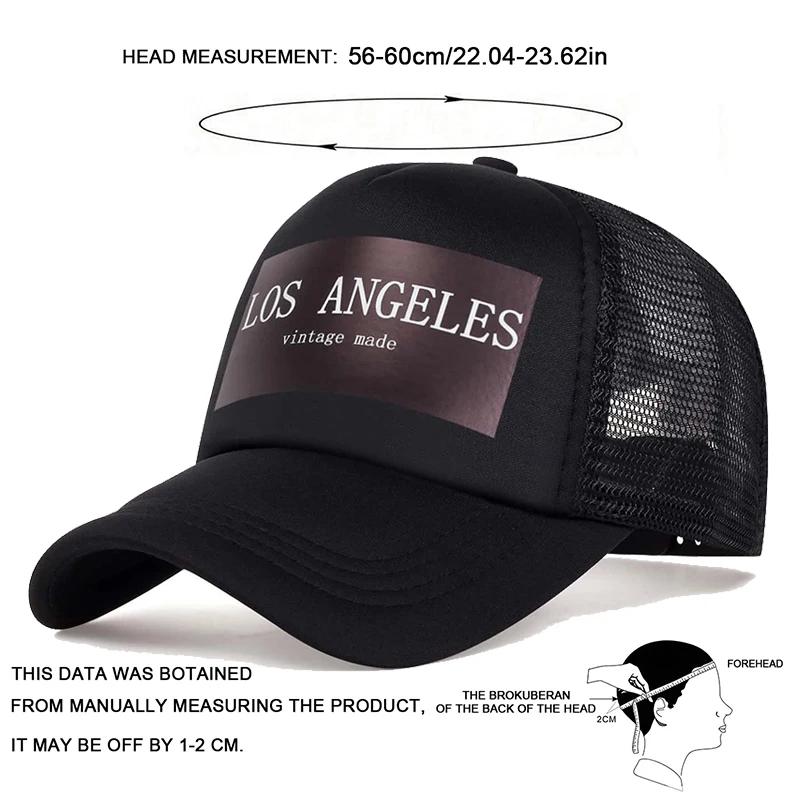 Unisex Los Angeles Print Baseball Net Caps Spring Summer Outdoor Sunscreen Hat Adjustable Casual Trucker Hats