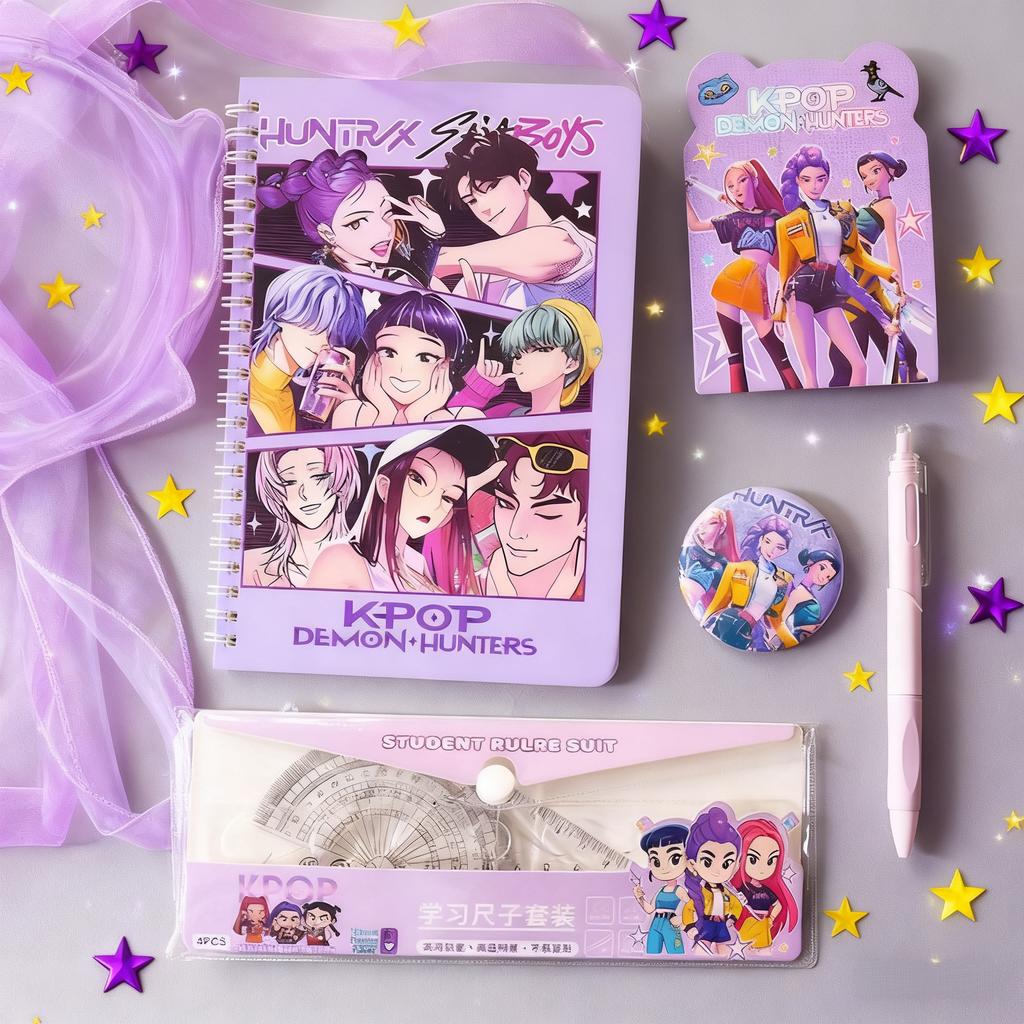 Student Reward Small Gifts KPOP Demon Hunters Stationery Set Practical School Supplies Birthday Gift for Kids Fans Collection
