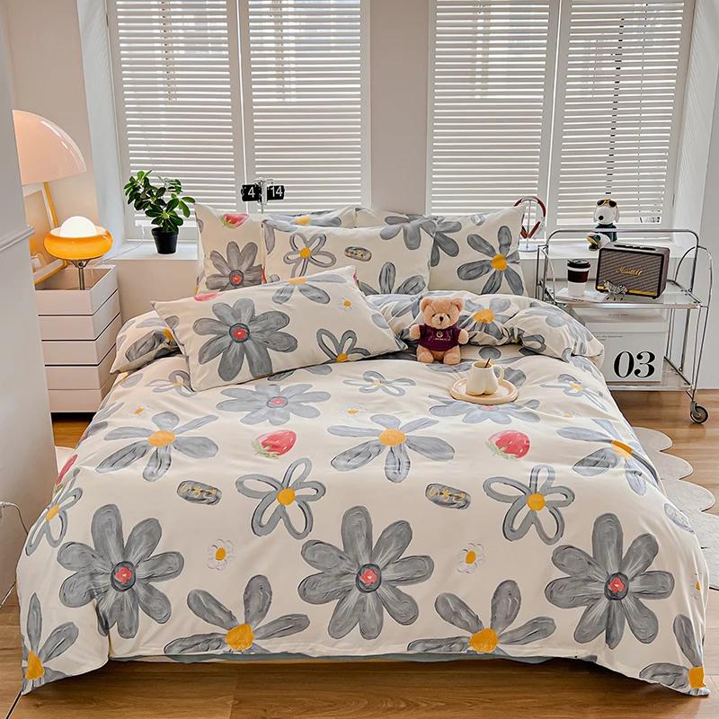Chic Botanical Duvet Cover Garden Floral Bedding Set 4 Pieces Leaves Duvet Covers Set For Girls Women Farmhouse Comforter Cover