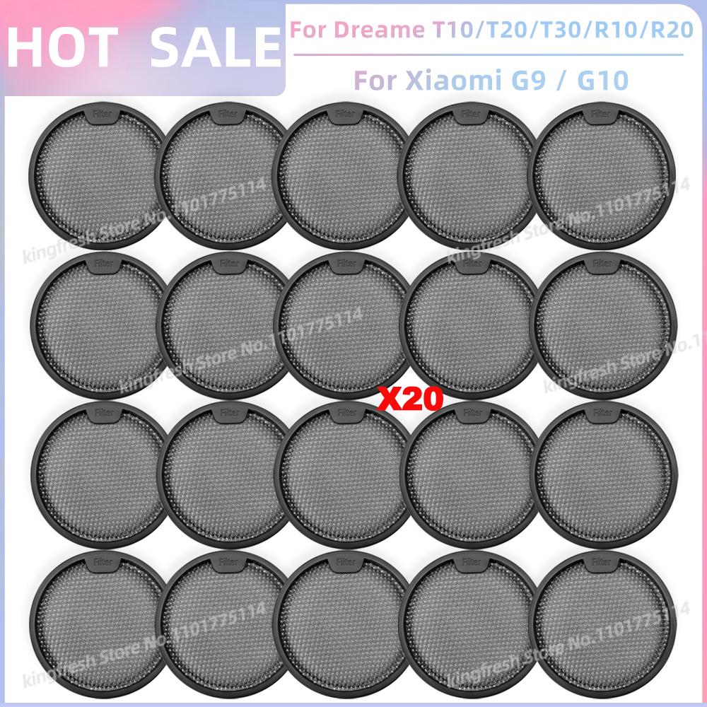 Подходит для Dreame T10 / T20 / T20 Pro / T30 / T30 Neo / R10 / R10 Pro / R20, Xiaomi G9 / G10 Запасные части Предварительный и Пост-фильтр